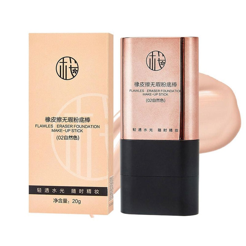Sakura Skin Eraser Flawless Foundation Stick - Waterproof, Sweatproof, Brightens Skin Tone, Non-Cake, Concealing, Liquid Foundation, BB Cream